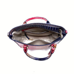 Crocodile Print Hand Bag Leather Satchel Purse