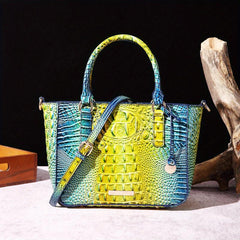 Crocodile Print Hand Bag Leather Satchel Purse