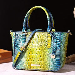 Crocodile Print Hand Bag Leather Satchel Purse