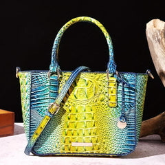 Crocodile Print Hand Bag Leather Satchel Purse