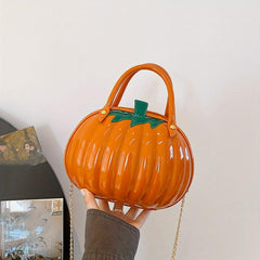 Pumpkin Shaped Satchel Novelty Crossbody Bag Halloween Candy Bag