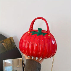 Pumpkin Shaped Satchel Novelty Crossbody Bag Halloween Candy Bag