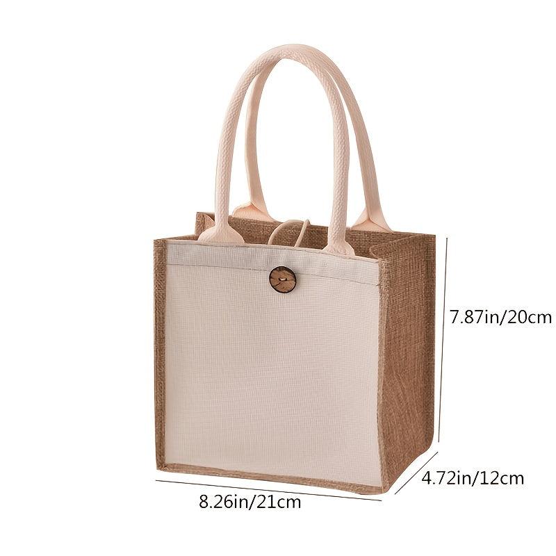 Linen Handbag Solid Gift Bag Versatile Shopping Bag