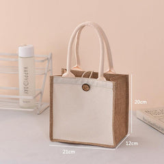 Linen Handbag Solid Gift Bag Versatile Shopping Bag