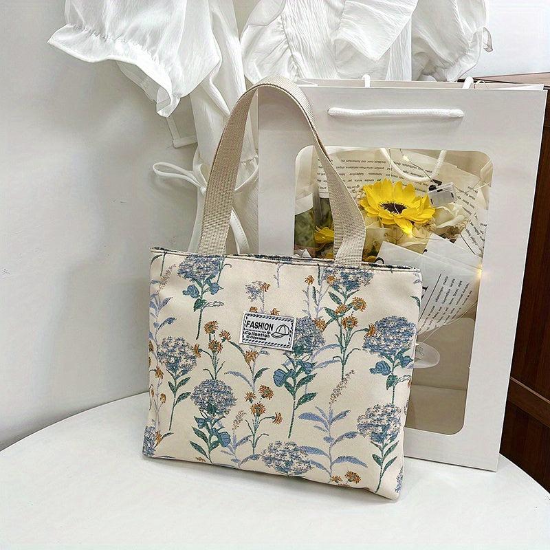 Floral Print Small Tote Bag Coin Purse