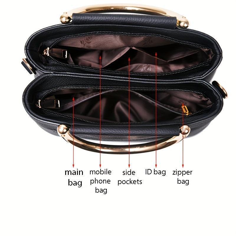 Floral Embroidered Rhinestone Crossbody Bag Top Handle Handbag