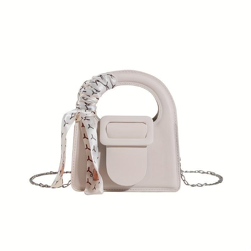 Vintage Square Chain Crossbody Bag Clutch Purse with Buckle