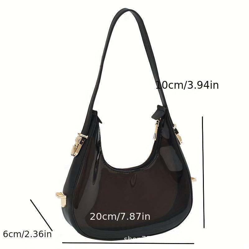 Clear Shoulder Purse & Handbag Transparent Crescent Bag Jelly Underarm Bag