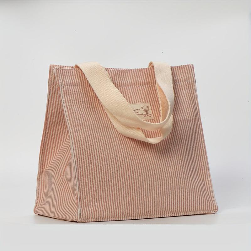Stripes Pattern Canvas Tote Bag Eco Friendly Shopping Bag