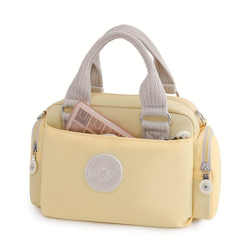 Colorblock Casual Satchel Bag All Match Shoulder Bag With Pockets