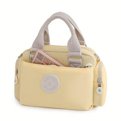 Colorblock Casual Satchel Bag All Match Shoulder Bag With Pockets