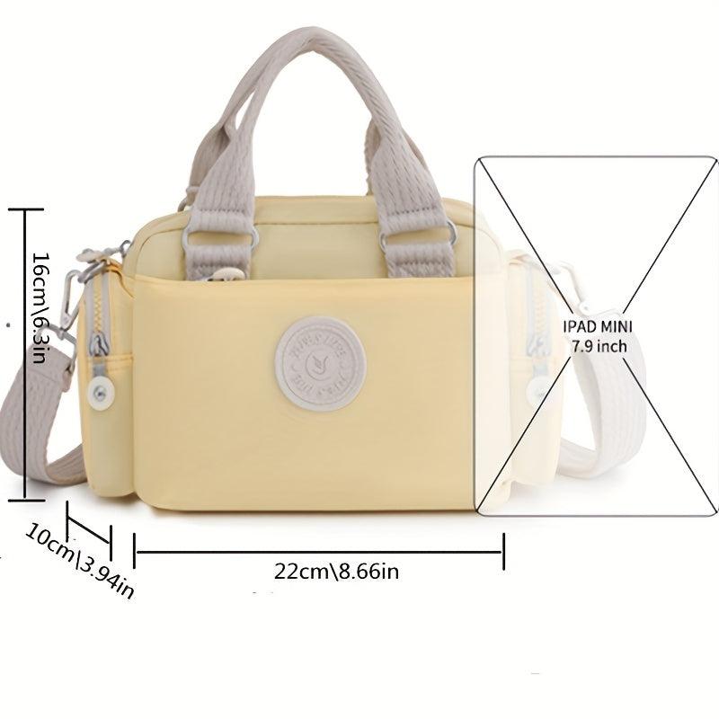 Colorblock Casual Satchel Bag All Match Shoulder Bag With Pockets