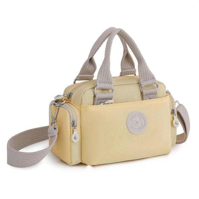 Colorblock Casual Satchel Bag All Match Shoulder Bag With Pockets