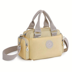 Colorblock Casual Satchel Bag All Match Shoulder Bag With Pockets