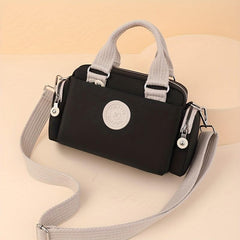 Colorblock Casual Satchel Bag All Match Shoulder Bag With Pockets