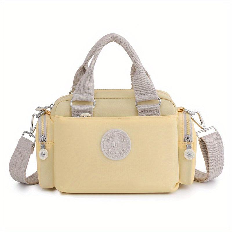 Colorblock Casual Satchel Bag All Match Shoulder Bag With Pockets