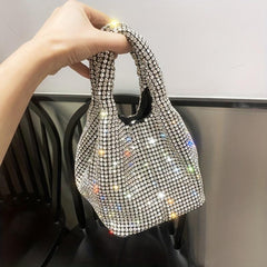 Crystal Evening Bag Rhinestones Bucket Hobo Clutch