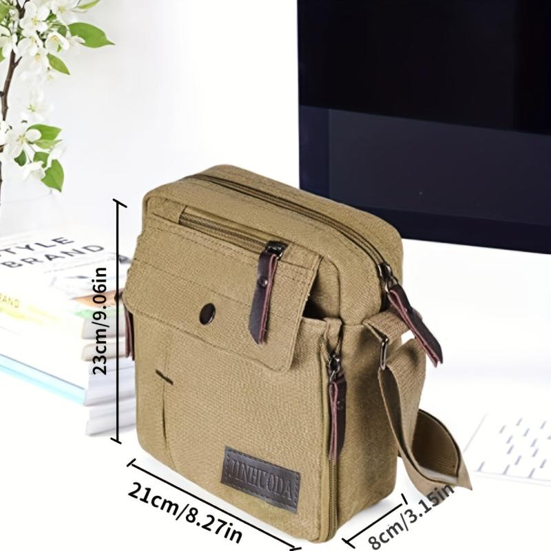 Vintage Square Bag Zipper All Match Travel Storage Bag