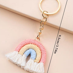 Rainbow Shape Keychain Bag Accessories Pendant Knitting Keychain Girls