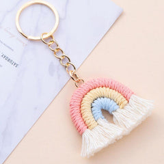 Rainbow Shape Keychain Bag Accessories Pendant Knitting Keychain Girls