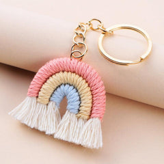 Rainbow Shape Keychain Bag Accessories Pendant Knitting Keychain Girls