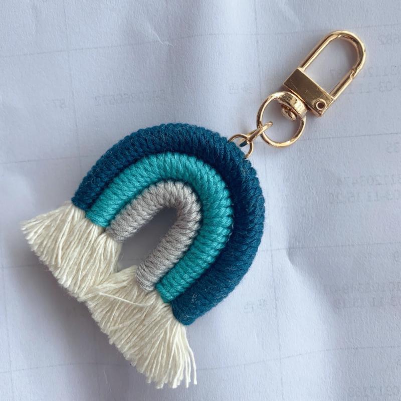 Rainbow Shape Keychain Bag Accessories Pendant Knitting Keychain Girls