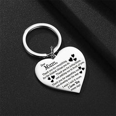 Mother Stainless Steel Heart Keychain Mother's Gift
