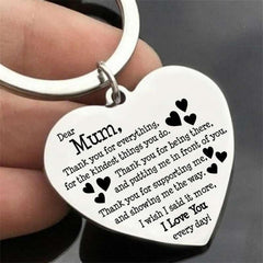 Mother Stainless Steel Heart Keychain Mother's Gift