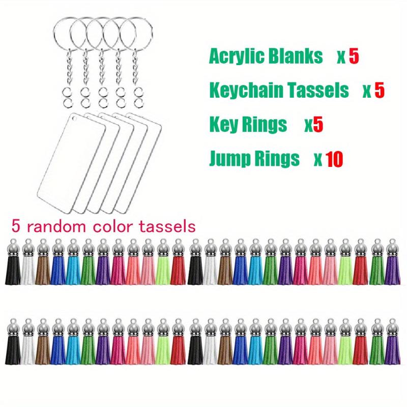 25Pcs Sublimation Acrylic Blanks Keychains DIY Crafts Decoration