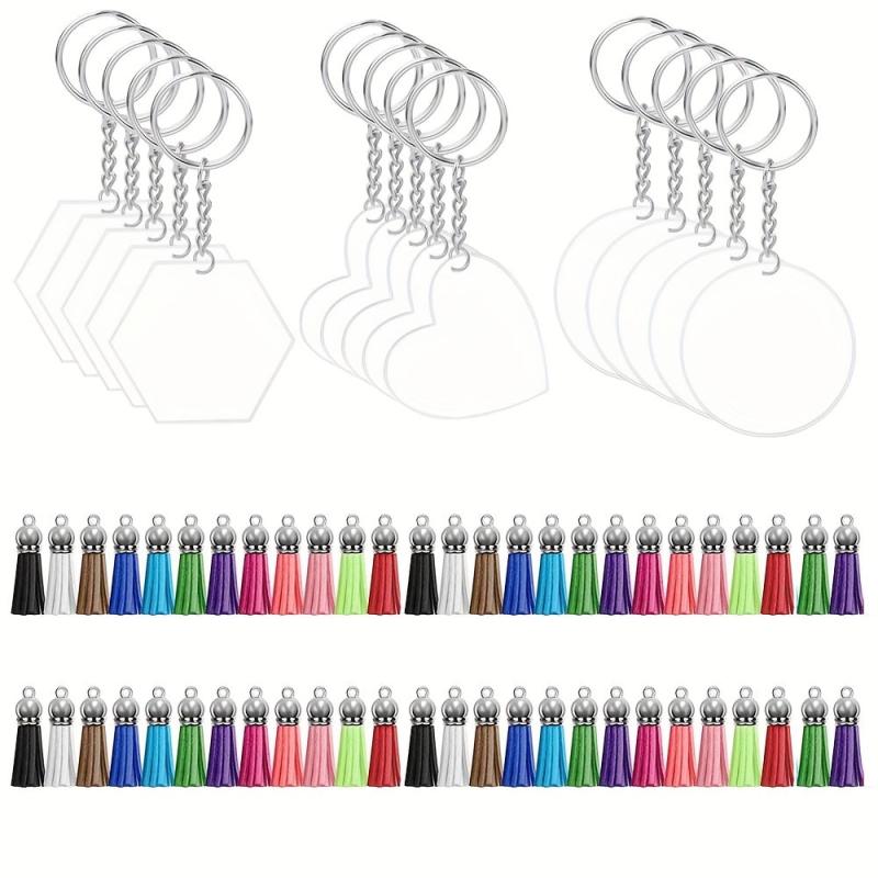 25Pcs Sublimation Acrylic Blanks Keychains DIY Crafts Decoration