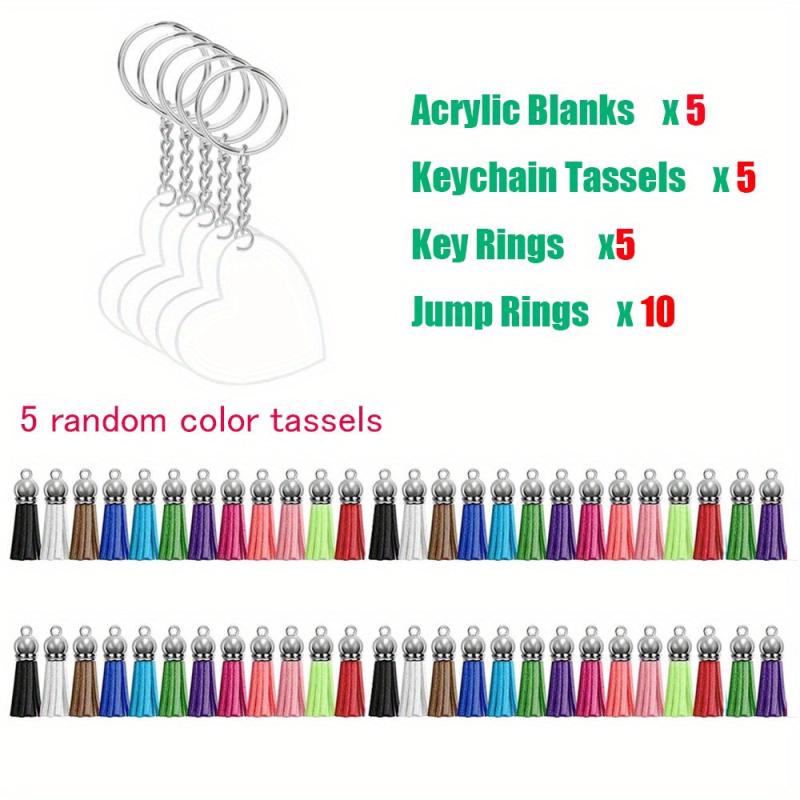 25Pcs Sublimation Acrylic Blanks Keychains DIY Crafts Decoration