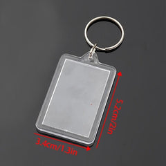 3pcs Acrylic Photo Frame Keyring Clear Picture Keychain Gift Artwork