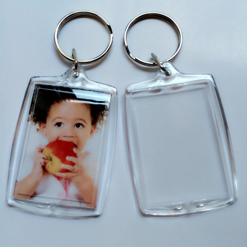 3pcs Acrylic Photo Frame Keyring Clear Picture Keychain Gift Artwork