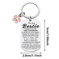Bestie Keychain Floral Keychain Gift For Birthday Keyring True Friends
