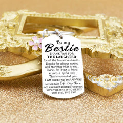 Bestie Keychain Floral Keychain Gift For Birthday Keyring True Friends
