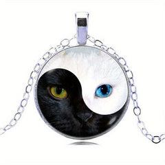 Cat's Eye Yin Yang Keychain Time Gem Necklace Women's Pendant