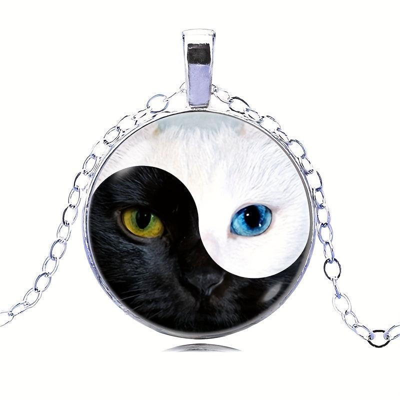 Cat's Eye Yin Yang Keychain Time Gem Necklace Women's Pendant