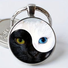 Cat's Eye Yin Yang Keychain Time Gem Necklace Women's Pendant