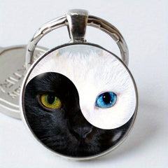 Cat's Eye Yin Yang Keychain Time Gem Necklace Women's Pendant
