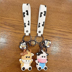 Cow Doll Keychain Animal Car Pendant Bag Charm