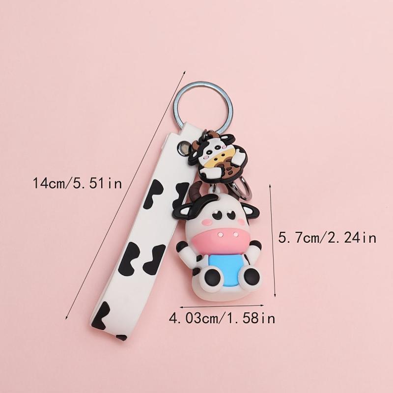 Cow Doll Keychain Animal Car Pendant Bag Charm