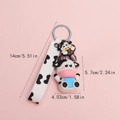 Cow Doll Keychain Animal Car Pendant Bag Charm