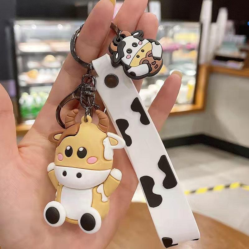 Cow Doll Keychain Animal Car Pendant Bag Charm