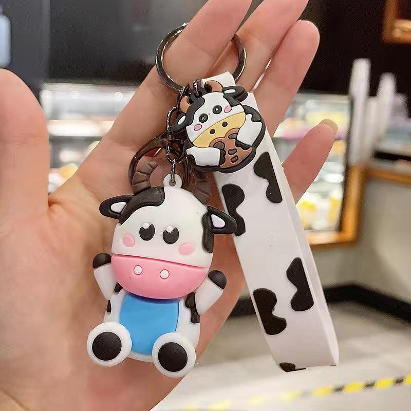 Cow Doll Keychain Animal Car Pendant Bag Charm