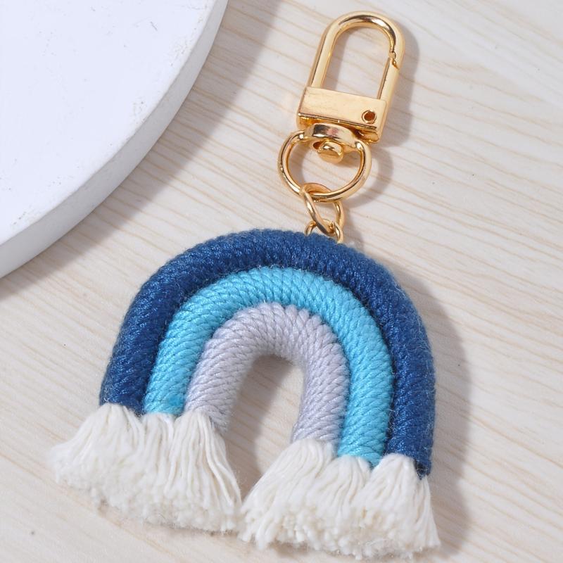 Rainbow Tassel Keychain Holder Bag Wallet Decor Women Girls