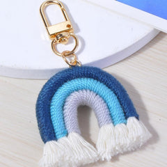 Rainbow Tassel Keychain Holder Bag Wallet Decor Women Girls