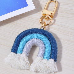 Rainbow Tassel Keychain Holder Bag Wallet Decor Women Girls