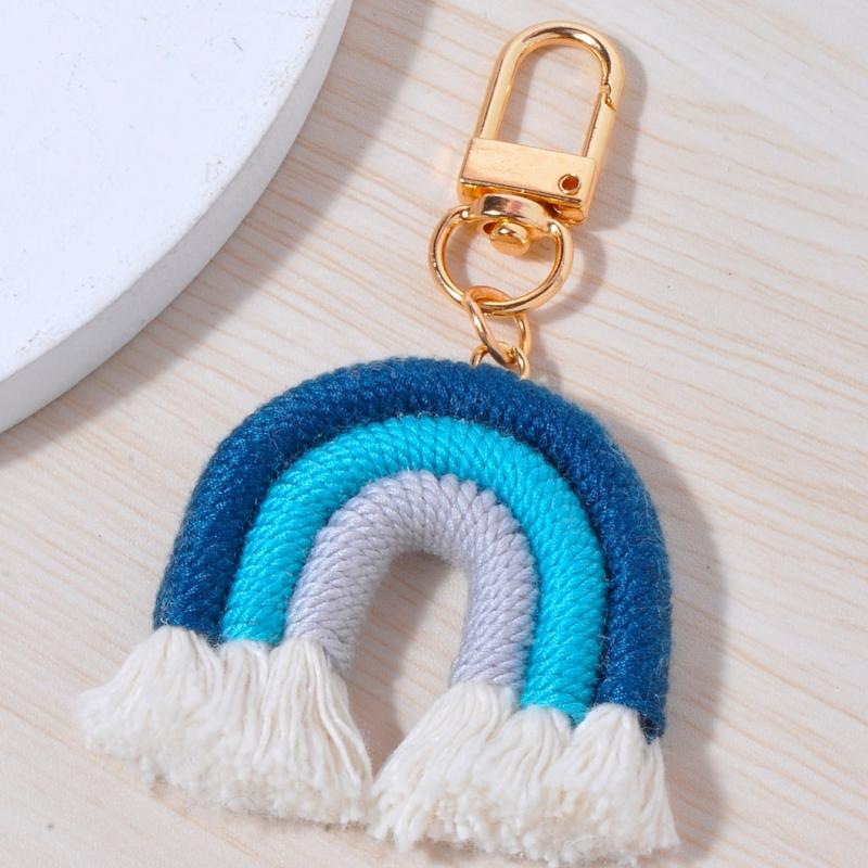 Rainbow Tassel Keychain Holder Bag Wallet Decor Women Girls