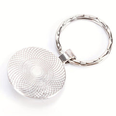 Books Time Gemstone Keychain Silvery Metal Keyring Charm