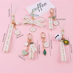 Lace Heart Keychain Tassel Bag Keyring Charm